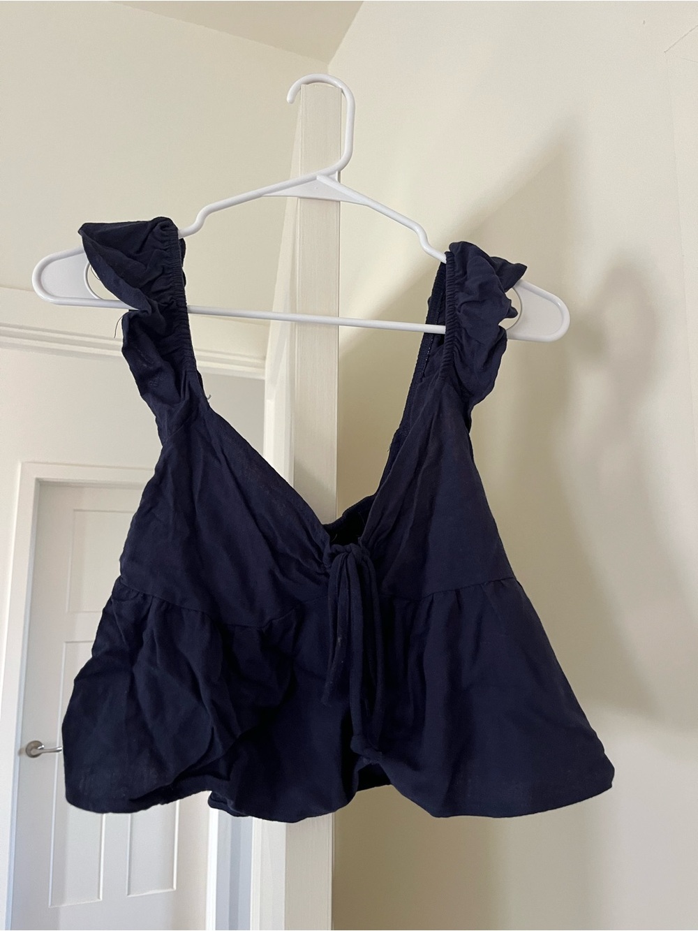 Navy LA Hearts linen babydoll top